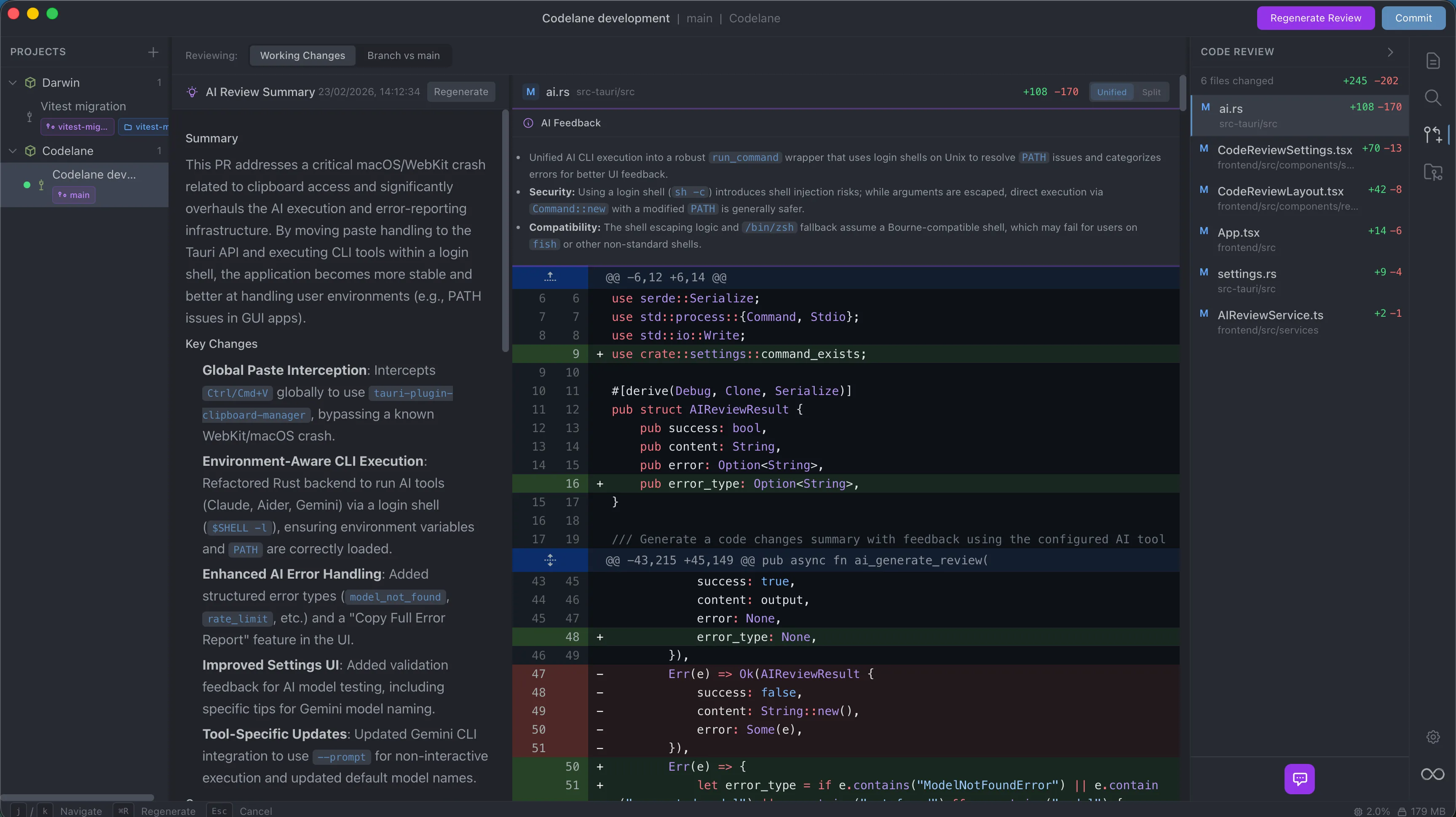 Codelane Code Review Interface